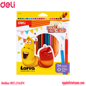 Bút chì 24 màu Larva Deli EC115 – 24 cây/hộp