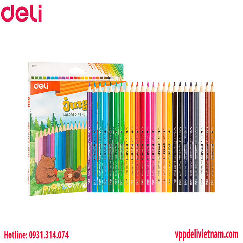 Bút chì màu Deli EC121 – 24 màu (24 cây/hộp)