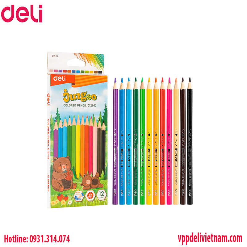 Bút chì màu Deli EC121 – 12 màu (12 cây/hộp)