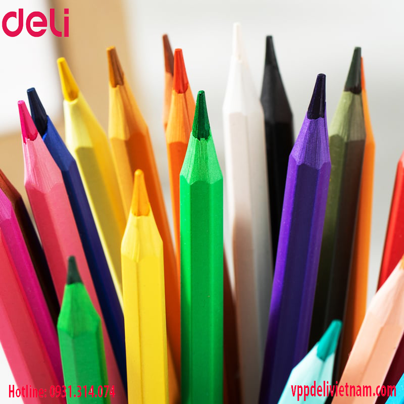Bút chì màu thân nhựa Superwings Deli EC126 - 24màu - Ảnh 2