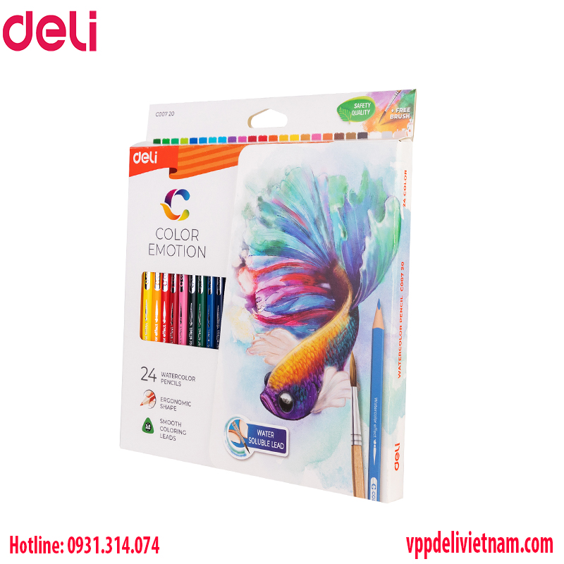Bút chì màu nước Deli-EC00720 - 24 màu - Ảnh 4