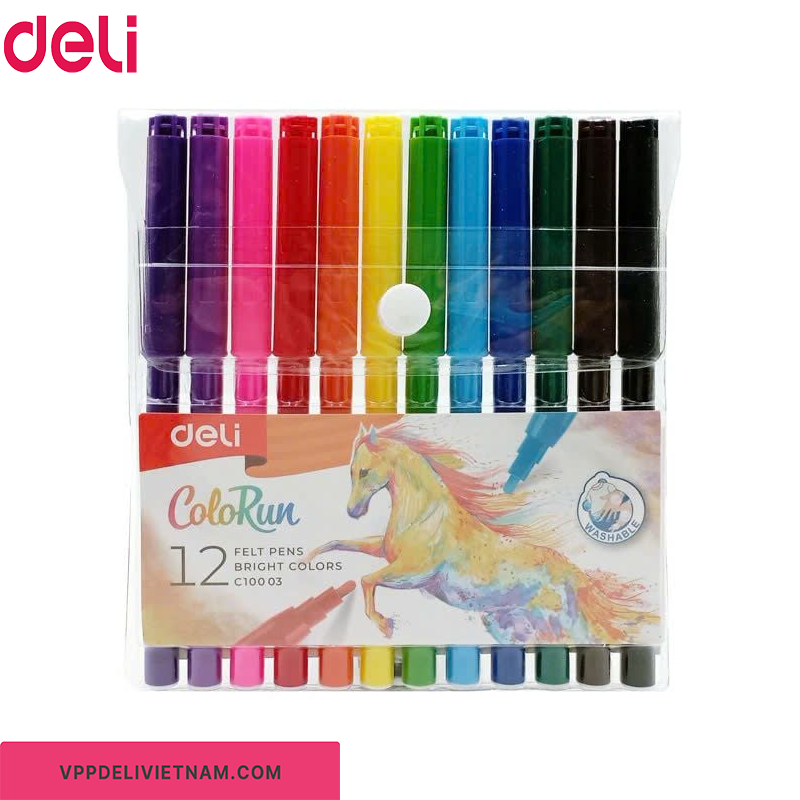 Bút dạ nước 12 màu Deli EC10003