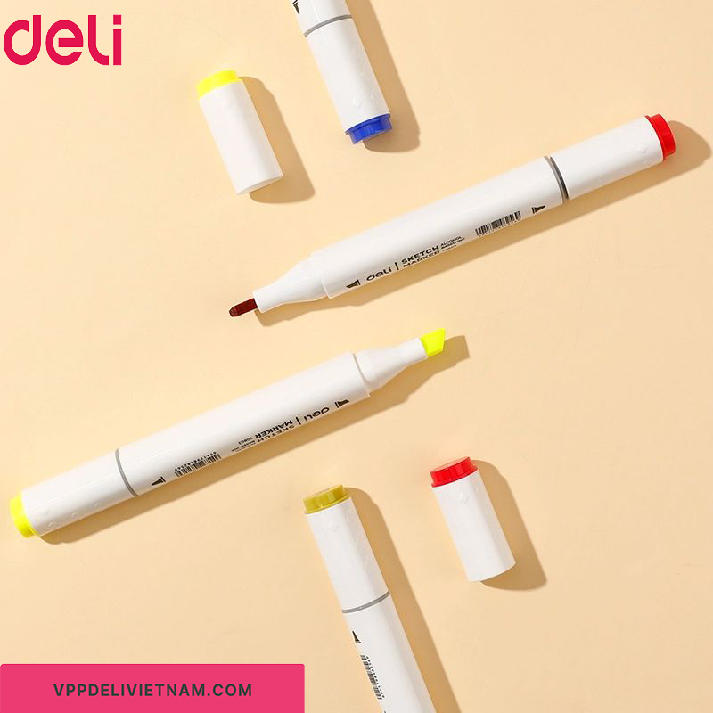 Bút lông màu vẽ 2 đầu Artist’s Marker Deli 70816 - 80 màu - Ảnh 2