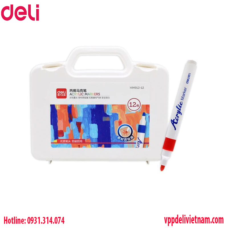 Bút Acrylic Marker Deli HM912 - 12/24/36/48 màu - Ảnh 5