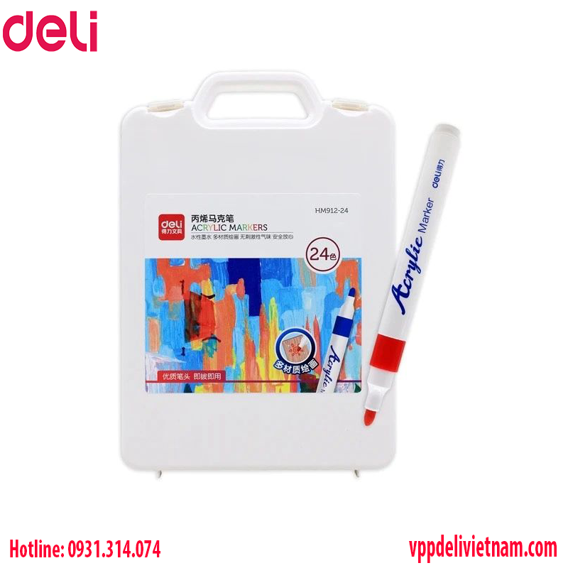 Bút Acrylic Marker Deli HM912 - 12/24/36/48 màu - Ảnh 6