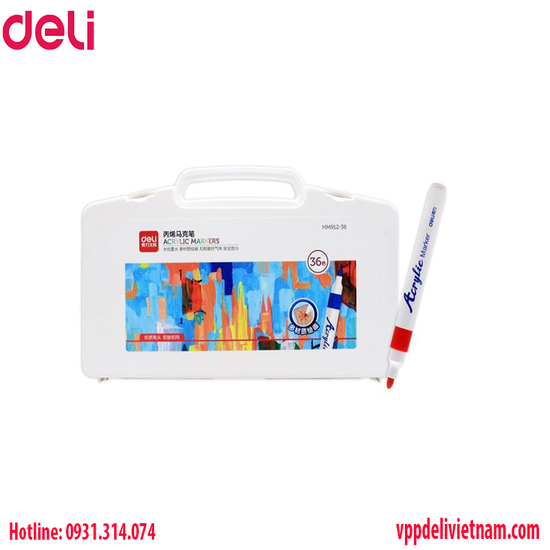 Bút Acrylic Marker Deli HM912 - 12/24/36/48 màu - Ảnh 7