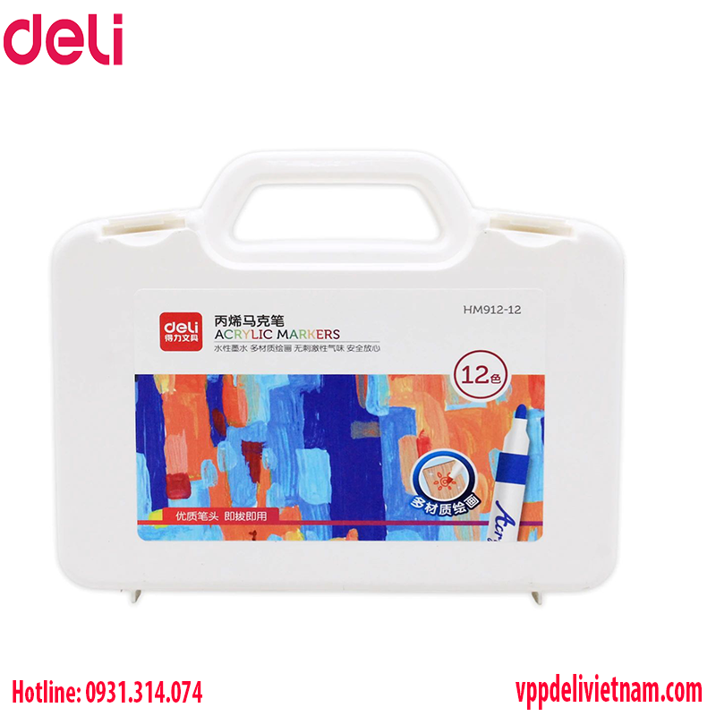 Bút Acrylic Marker Deli HM912 - 12/24/36/48 màu - Ảnh 2