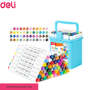 Bút màu Acylic Marker 2 đầu Deli EC187- 48 màu