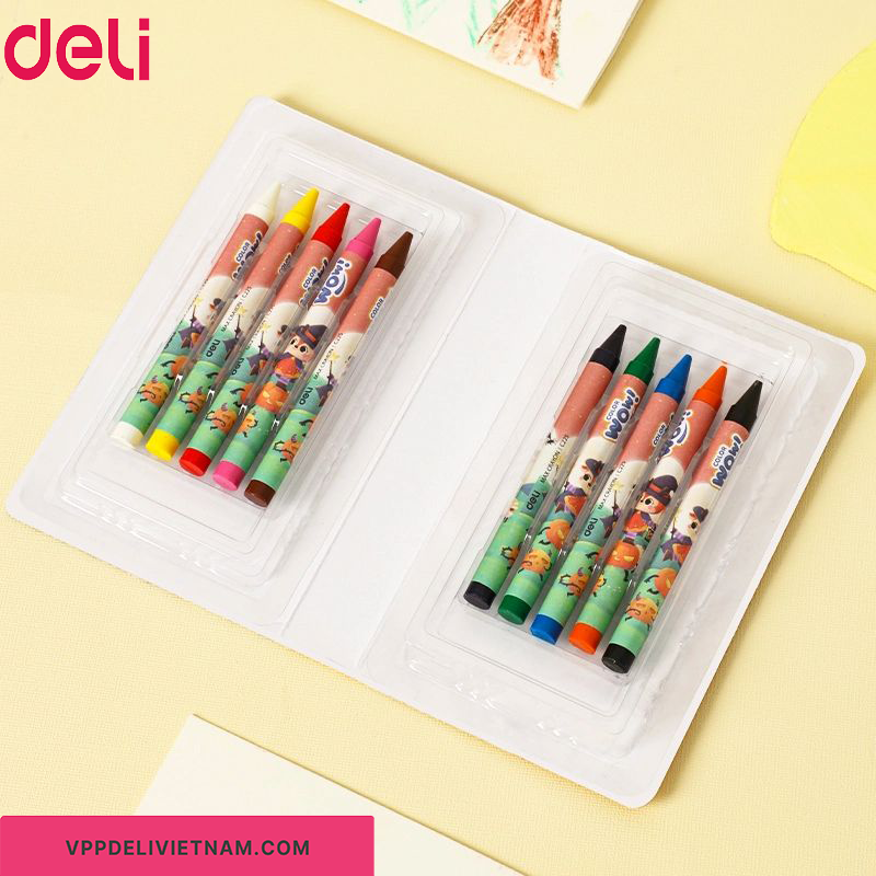 Bút sáp màu Deli EC225 – Bộ 10 màu / 16 màu - Ảnh 4