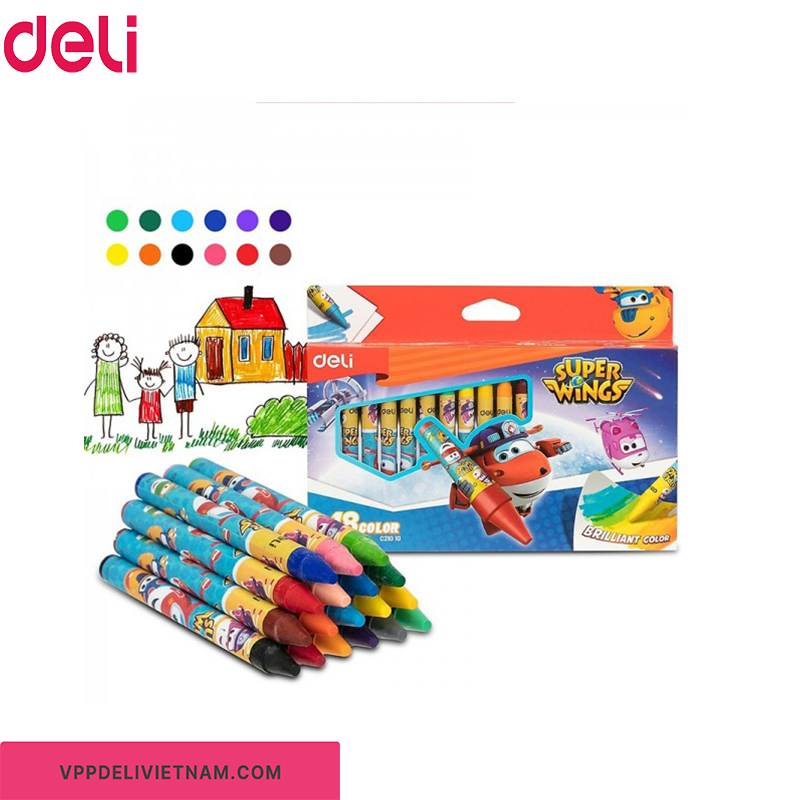 Bút sáp màu Deli EC21000/EC21010/EC21020 – Bộ 12/18/24 màu - Ảnh 5