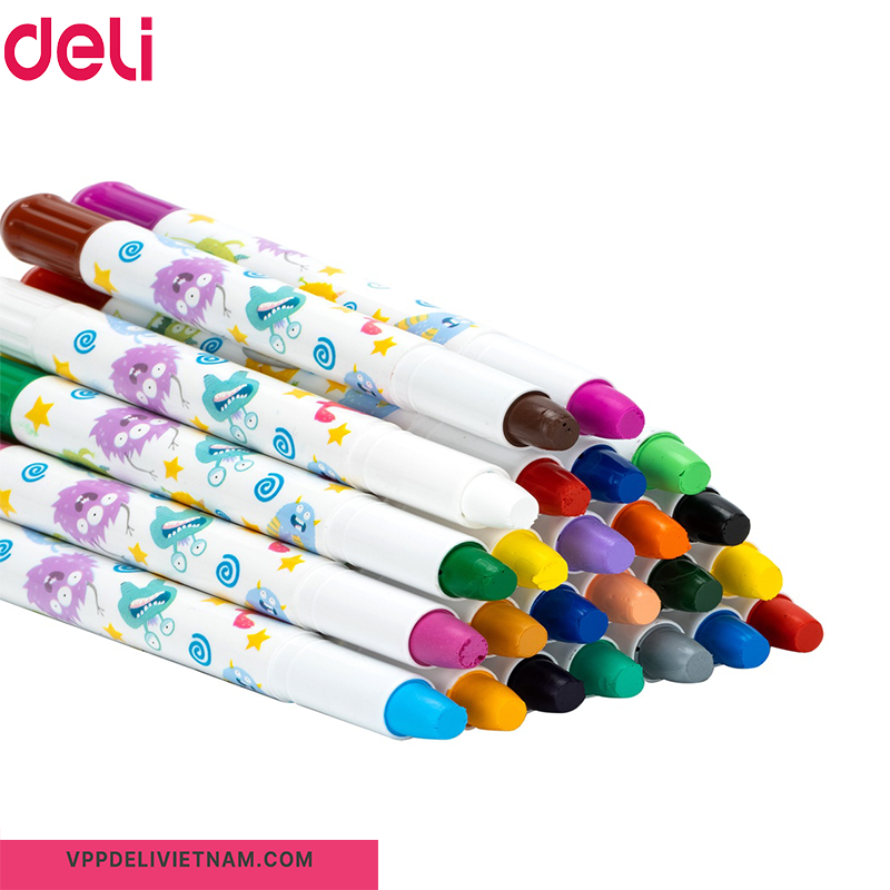 Bút sáp màu gel Deli EC211 – Bộ 12/24 màu - Ảnh 4