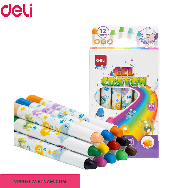 Bút sáp màu gel Deli EC211 – Bộ 12/24 màu - Ảnh 3