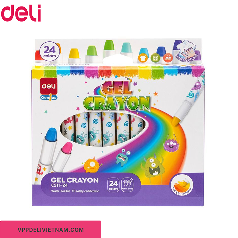 Bút sáp màu gel Deli EC211 – Bộ 12/24 màu - Ảnh 6