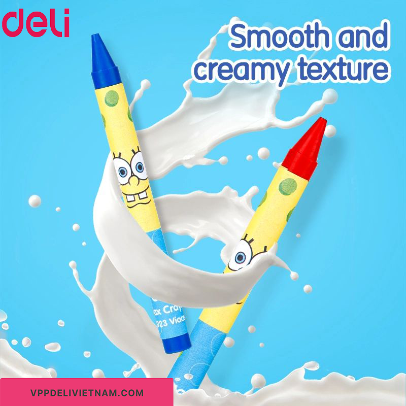 Bút sáp màu Deli EC219 10/16/24 màu – Hình bọt biển - Ảnh 2
