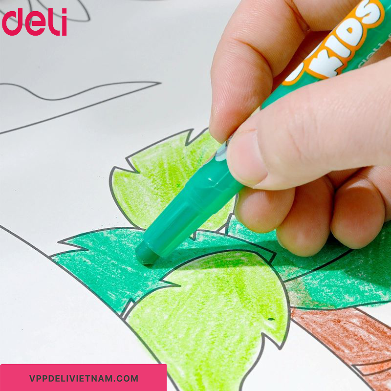 Bút sáp 24 màu vặn Deli EC223-24 - Ảnh 5