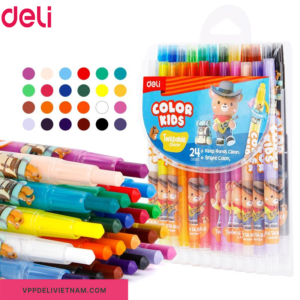 Bút sáp 24 màu vặn Deli EC223-24