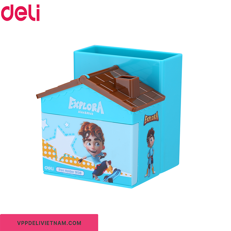 Hộp cắm bút nhựa hình ngôi nhà Deli E9138 - Ảnh 5