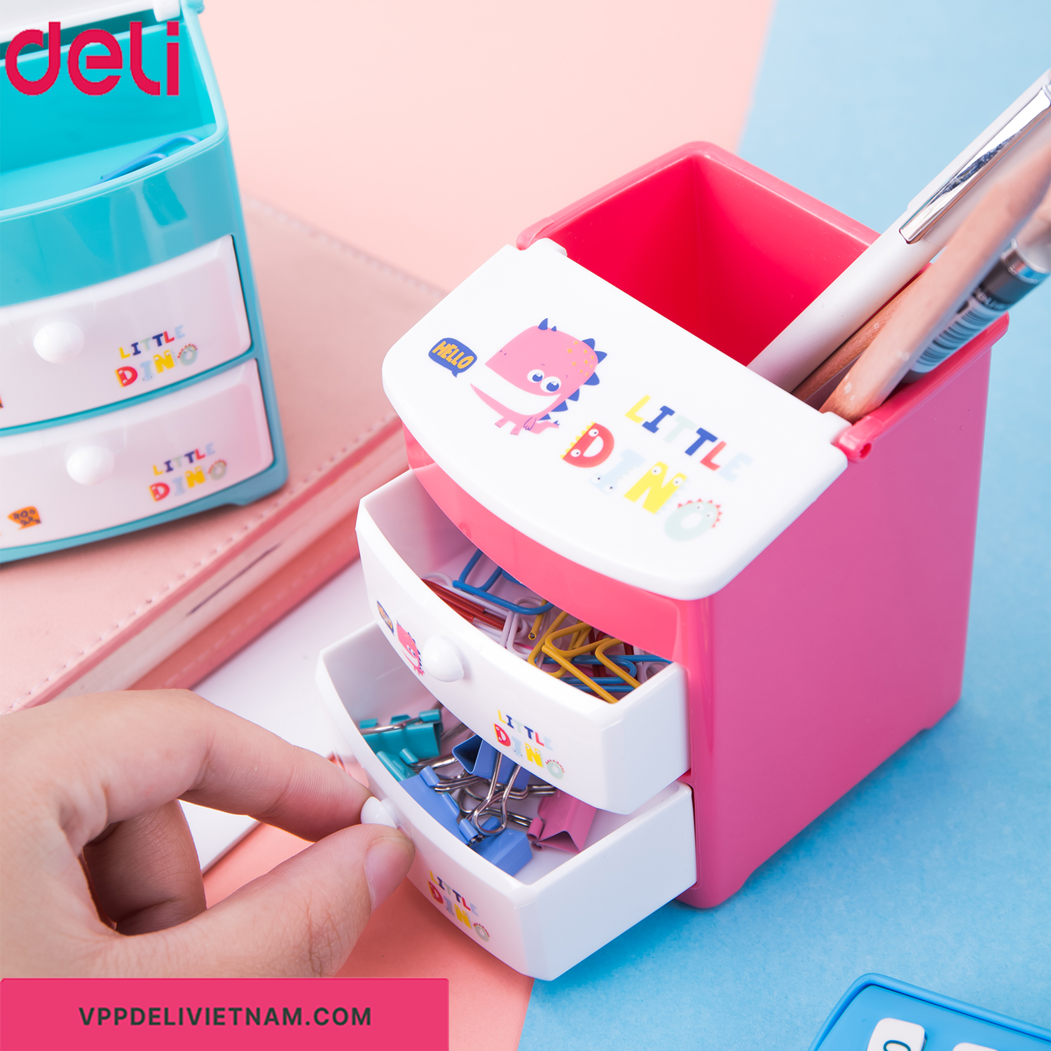 Hộp cắm bút nhựa Deli E9136 - Ảnh 5