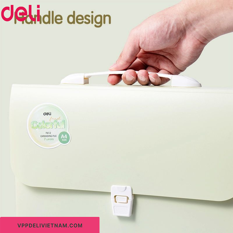 Cặp tài liệu 7 ngăn A4 Deli EF612 - Ảnh 4