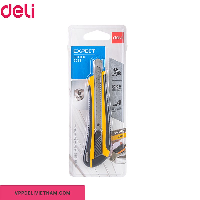 Dao rọc giấy Deli E2039 – Lưỡi dao 9mm