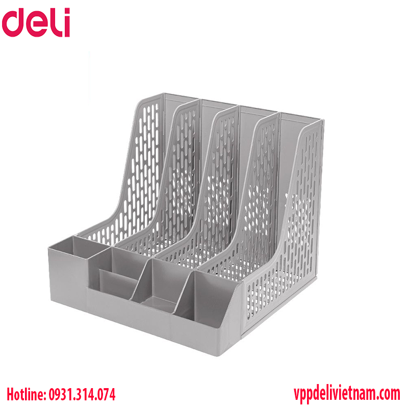 Giá tài liệu và hộp bút 4 ngăn Deli E9849 - Đen/Xanh/Xám - Ảnh 4