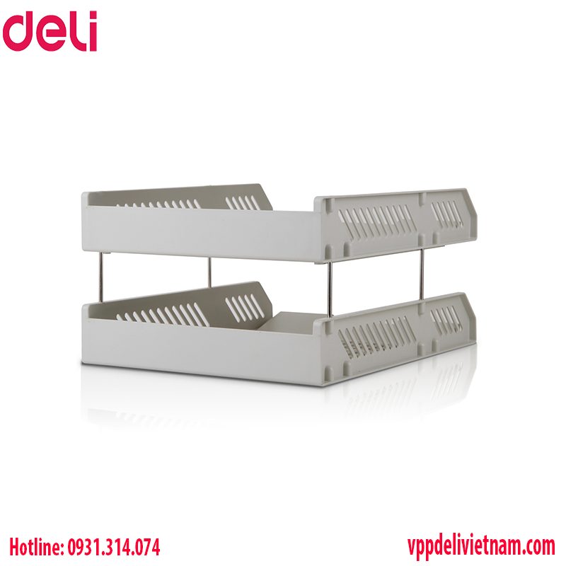 Kệ đựng tài liệu 2 tầng Deli EZ611-VN màu xám - Ảnh 3