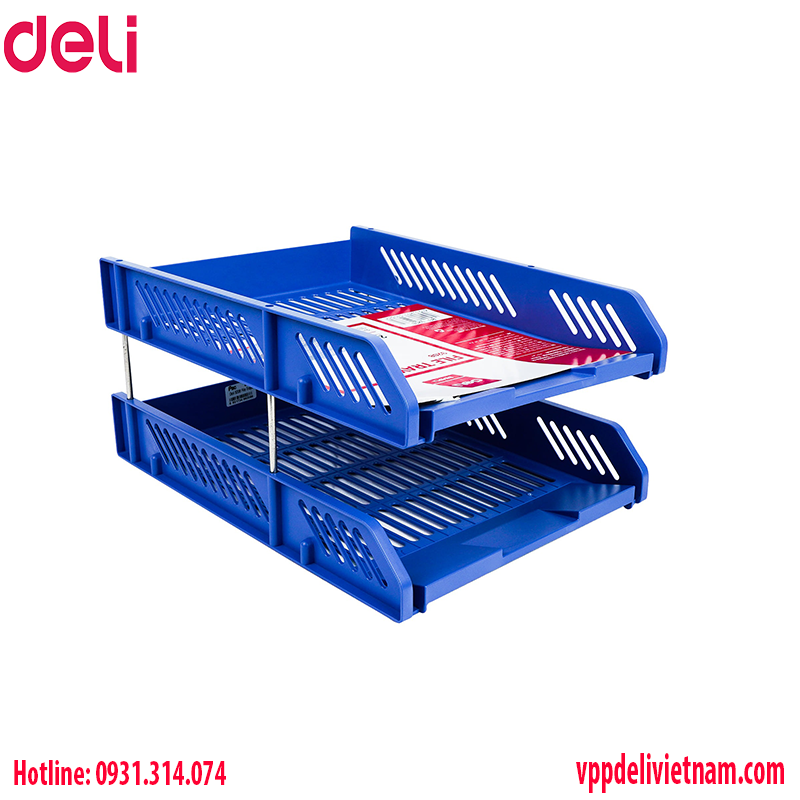 Kệ đựng tài liệu 2 tầng Deli EZ611-VN màu xám - Ảnh 2