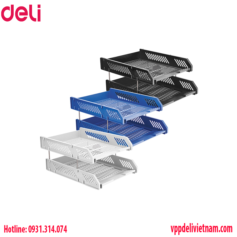 Kệ đựng tài liệu 2 tầng Deli EZ611-VN màu xám - Ảnh 6