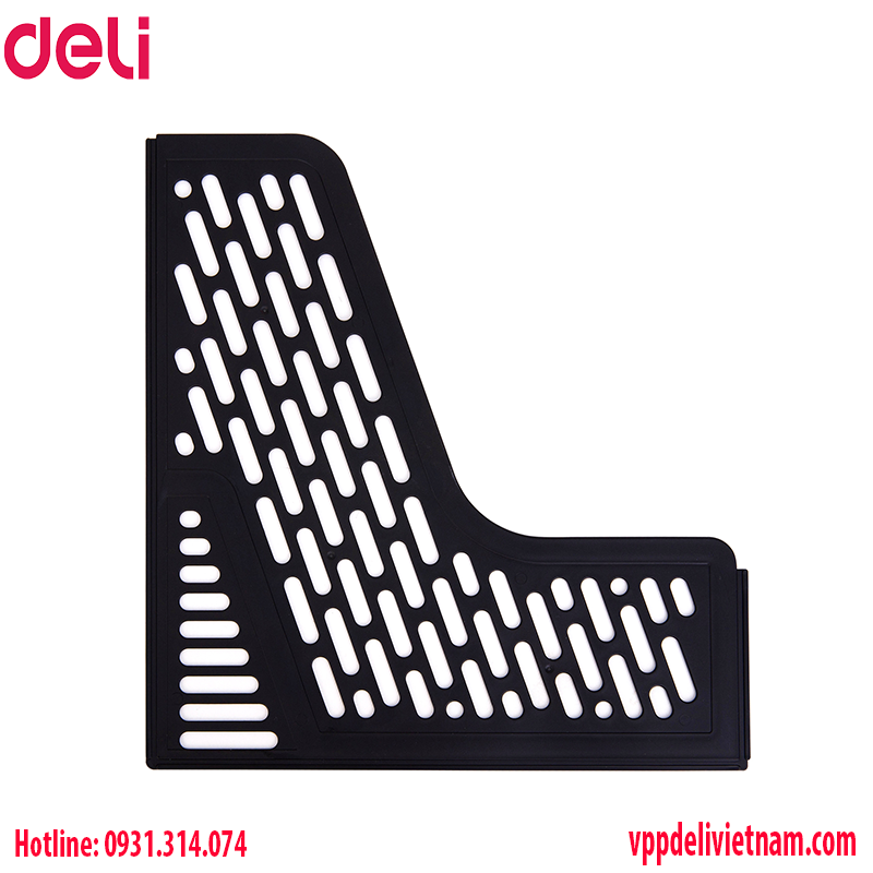 Khay tài liệu 3 ngăn đứng Deli E9845 Xanh/Xám/Đen - Ảnh 3