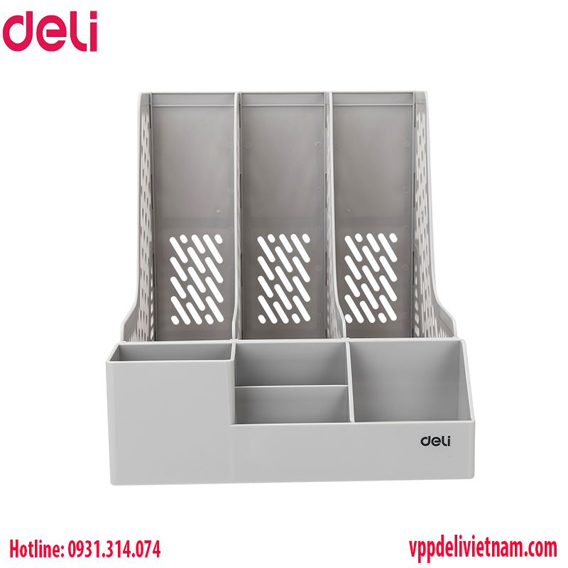 Giá tài liệu Màu xám Deli EZ00112 - 3 ngăn đứng - Ảnh 2