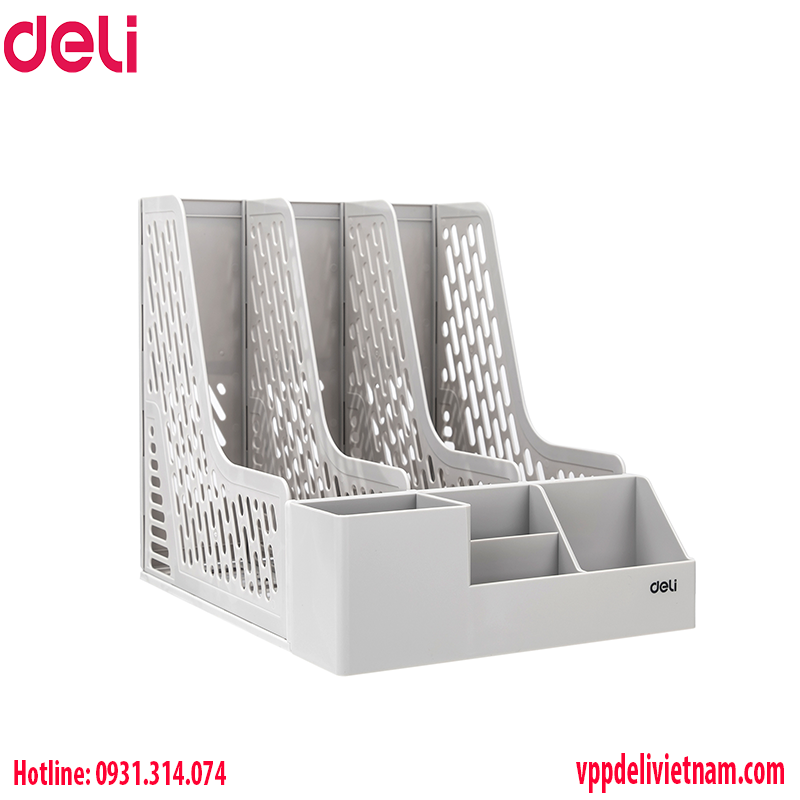Giá tài liệu Màu xám Deli EZ00112 - 3 ngăn đứng - Ảnh 3
