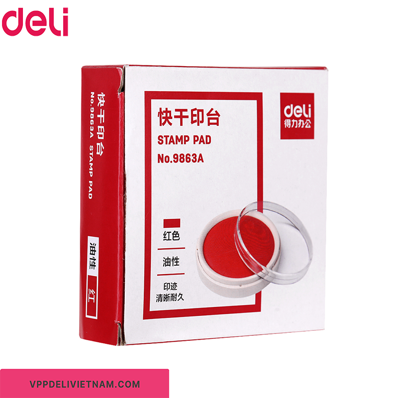 Hộp mực dấu Deli-E9863 Stamp Pad - Ảnh 2