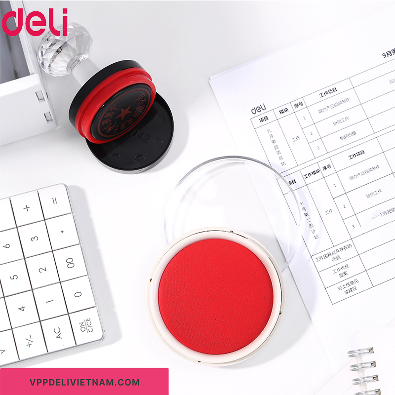 Hộp mực dấu Deli-E9863 Stamp Pad - Ảnh 4