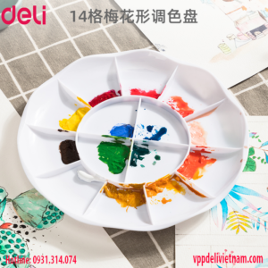 Khay pha màu Deli 68306_size lớn_Màu trắng