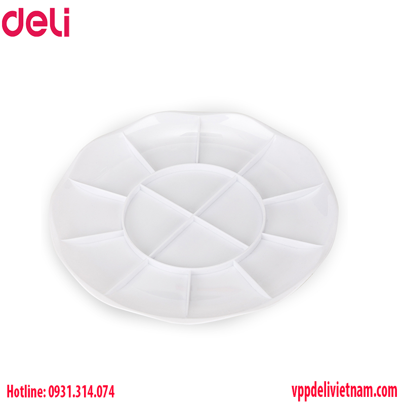 Khay pha màu Deli 68306_size lớn_Màu trắng - Ảnh 4