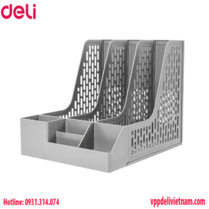 Giá tài liệu 3 ngăn Deli E9847 có cắm bút