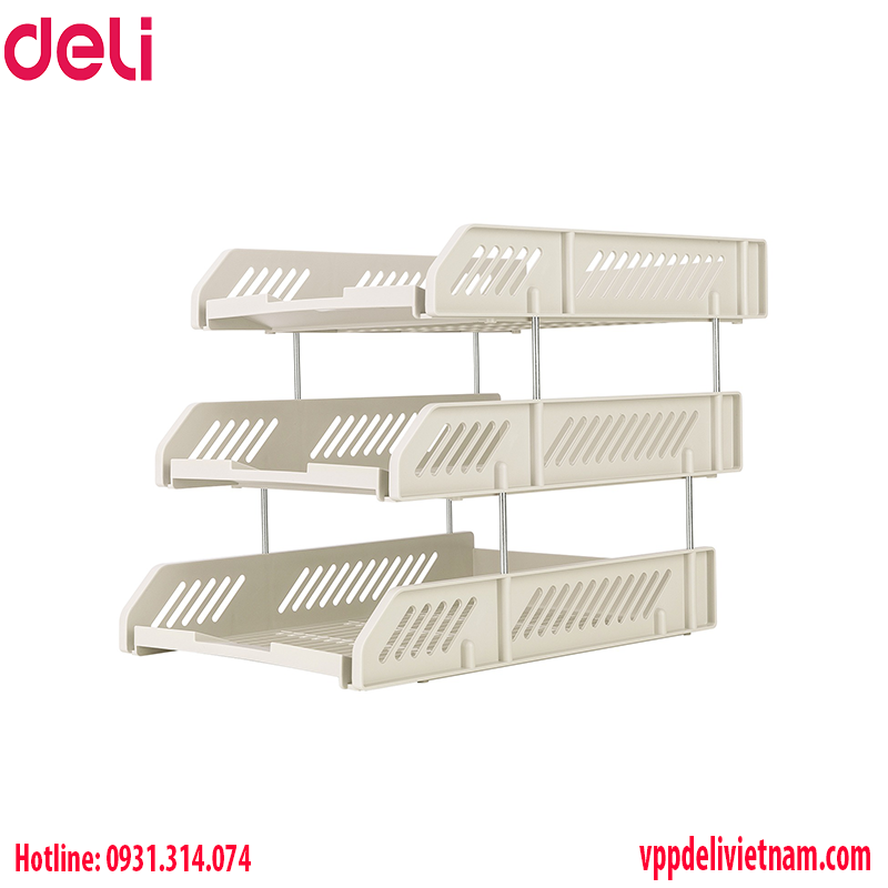 Giá tài liệu 3 tầng Deli EZ613-VN màu xám - Ảnh 3