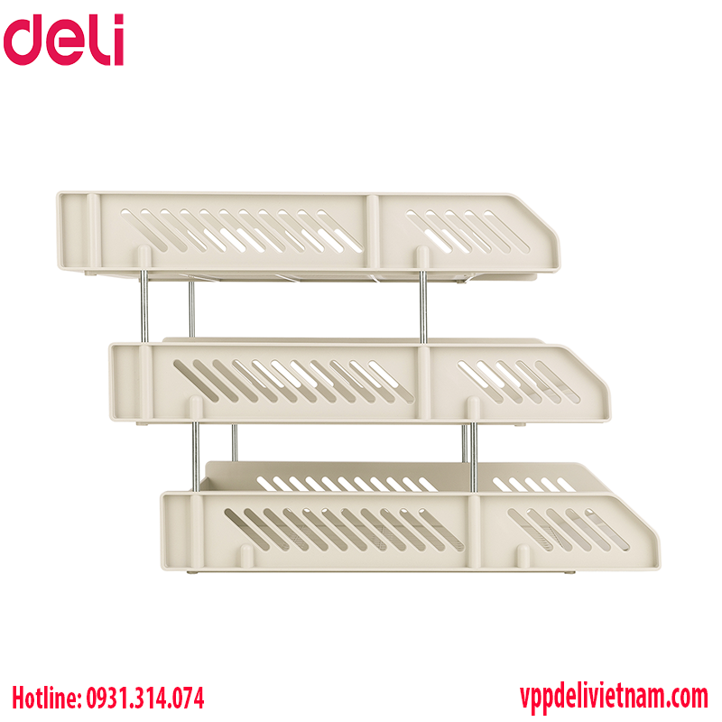 Giá tài liệu 3 tầng Deli E9209 _Màu xám nhạt - Ảnh 3