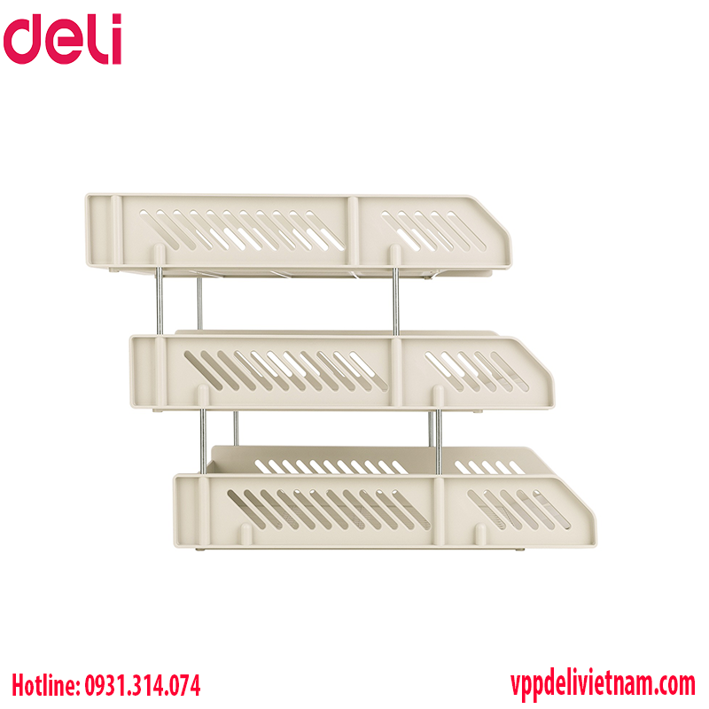 Giá tài liệu 3 tầng Deli EZ613-VN màu xám - Ảnh 2