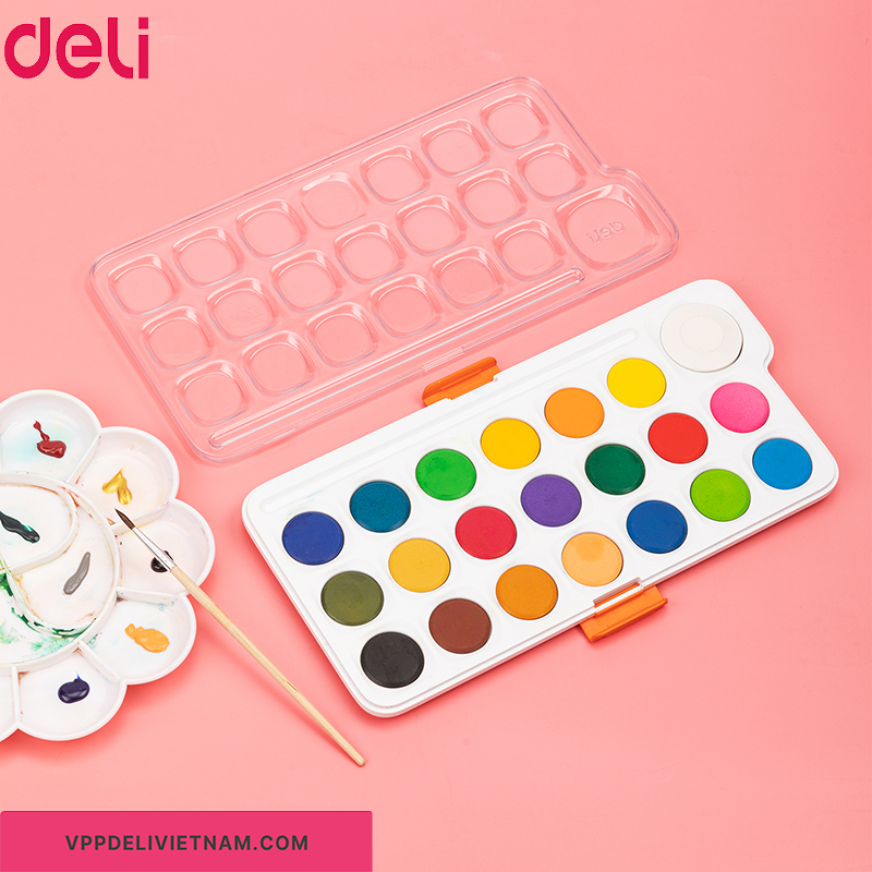 Màu nước dạng nén Deli EC10–8/12/21 màu - Ảnh 2