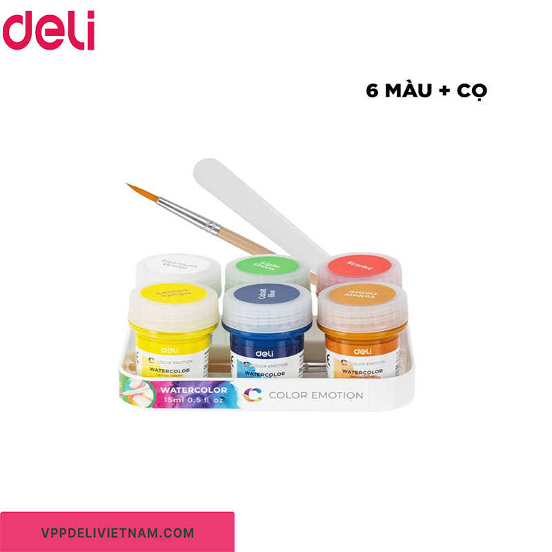 Màu nước Emotion Deli EC22 – Bộ 6, 8, 12 màu hũ 15ml - Ảnh 2