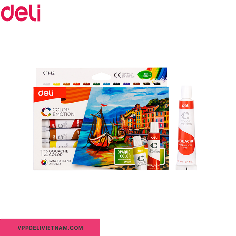 Màu nước Gouache Deli EC11 – Bộ 5/12/24 màu tuýp 12ml - Ảnh 6