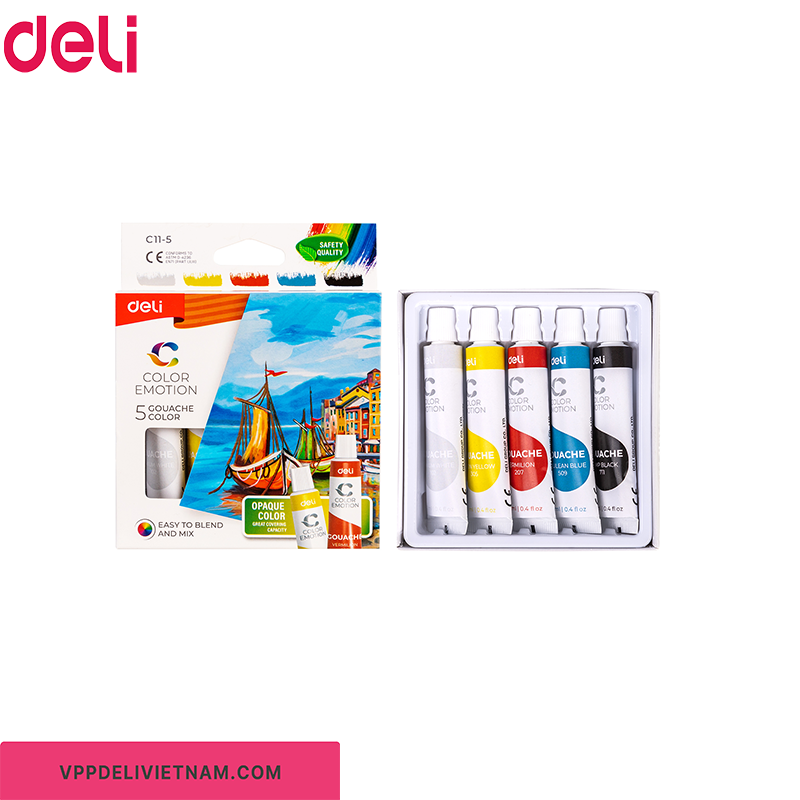 Màu nước Gouache Deli EC11 – Bộ 5/12/24 màu tuýp 12ml - Ảnh 3