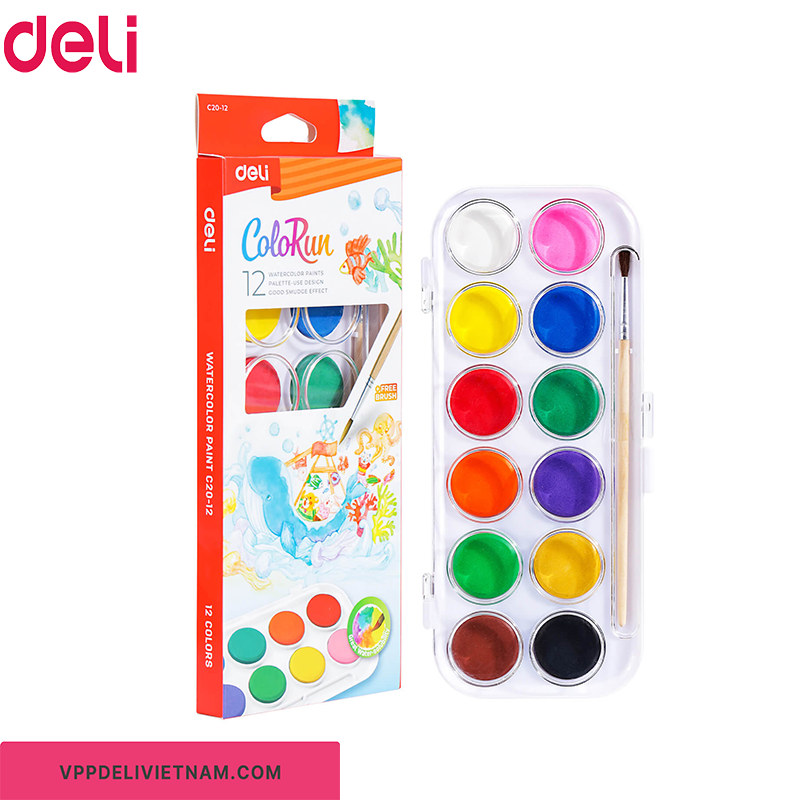 Màu nước dạng nén Deli EC20 – Bộ 8/12/21 màu φ28mm - Ảnh 3