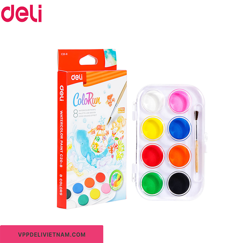 Màu nước dạng nén Deli EC20 – Bộ 8/12/21 màu φ28mm - Ảnh 2