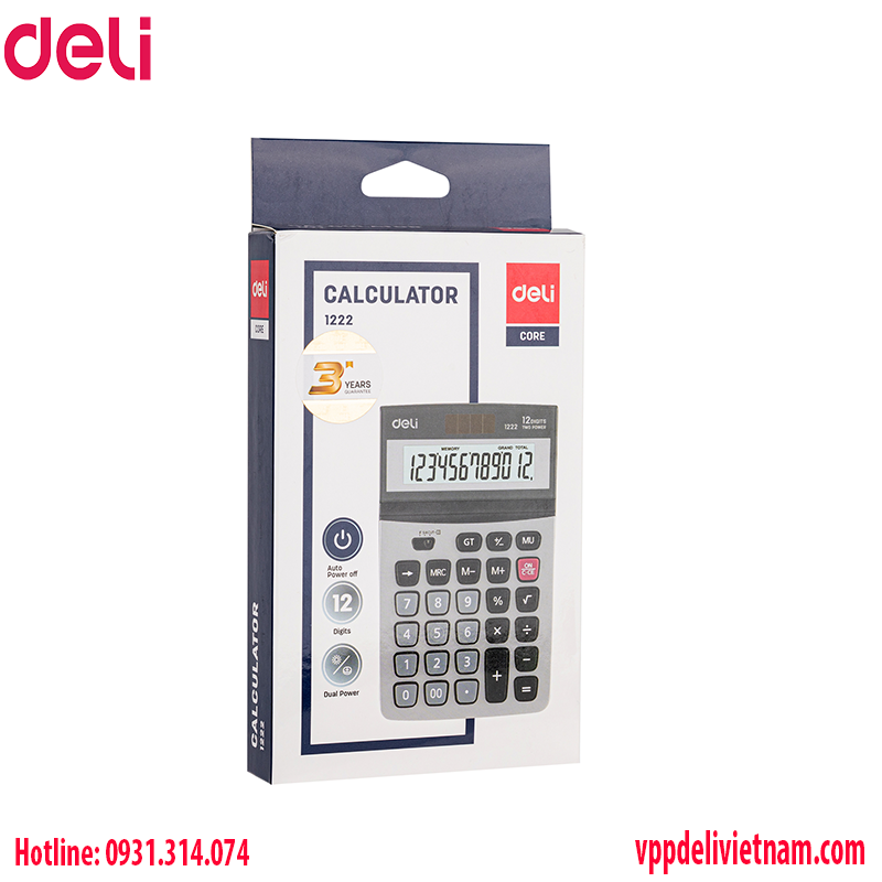 Máy tính cầm tay 12 số Deli E1222 - Ảnh 4