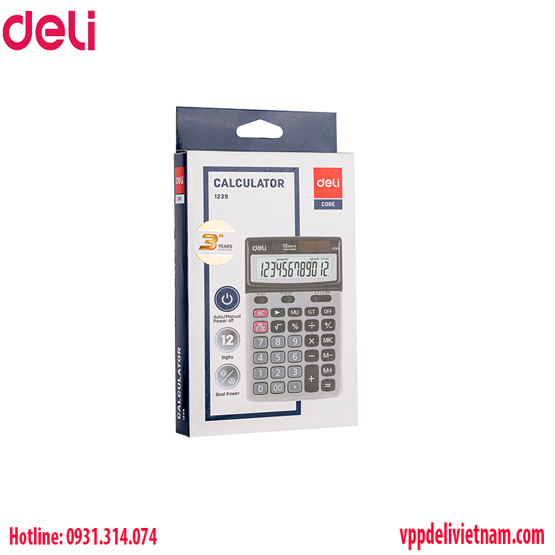 Máy tính cầm tay Deli E1239 - Ảnh 4