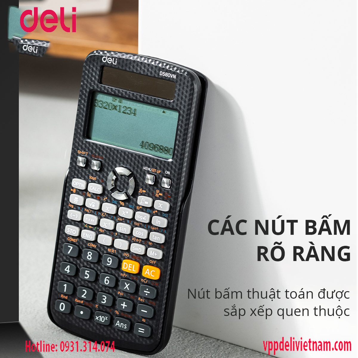 Máy tinh cầm tay Deli WD580VN - Màu Đen - Ảnh 2