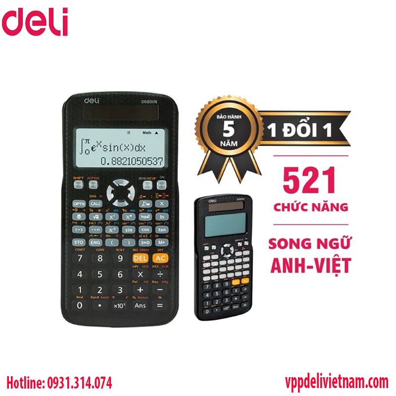 Máy tinh cầm tay Deli WD580VN - Màu Đen