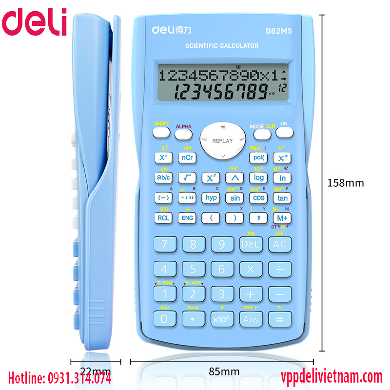 Máy tính kỹ thuật Deli WD82MS – màu xanh - Ảnh 3